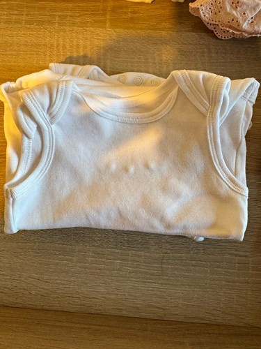 White cotton baby vests - cotton,