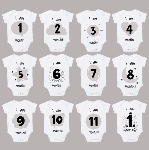 Baby milestone vests set 12 - of,