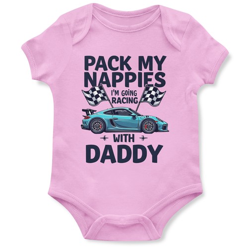 Funny racing with daddy - with,